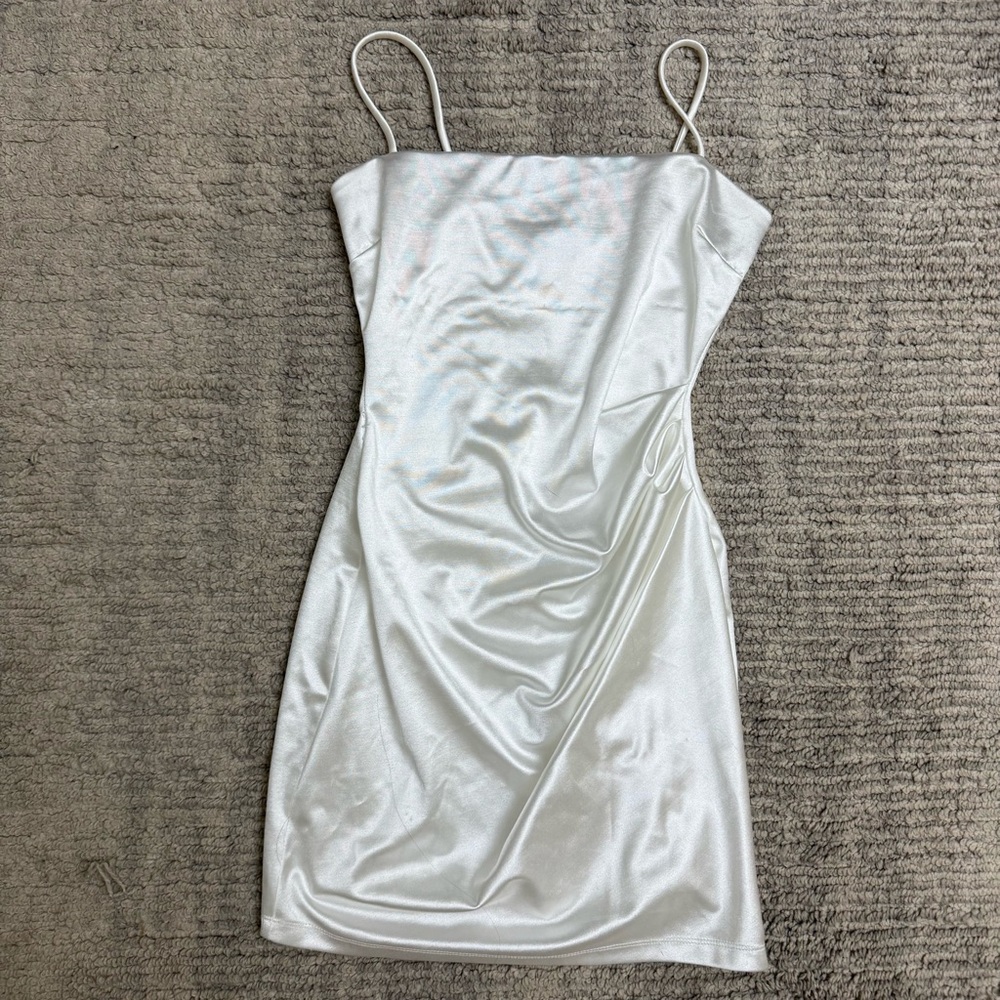 Windsor White Satin Slip Mini Dress
